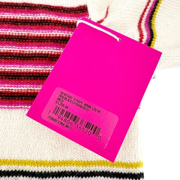 THE ELDER STATESMAN Reverse Stripe Crew Sweater M - Picture 6 of 11